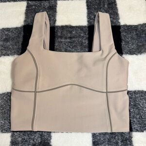 Abercrombie And Fitch YPB sculptLUX Curve Love Squareneck Slim Tank Tan. Sz S